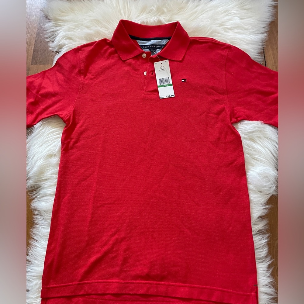Tommy Hilfiger Polo Shirt Big Boys L (16/18) Red NWT